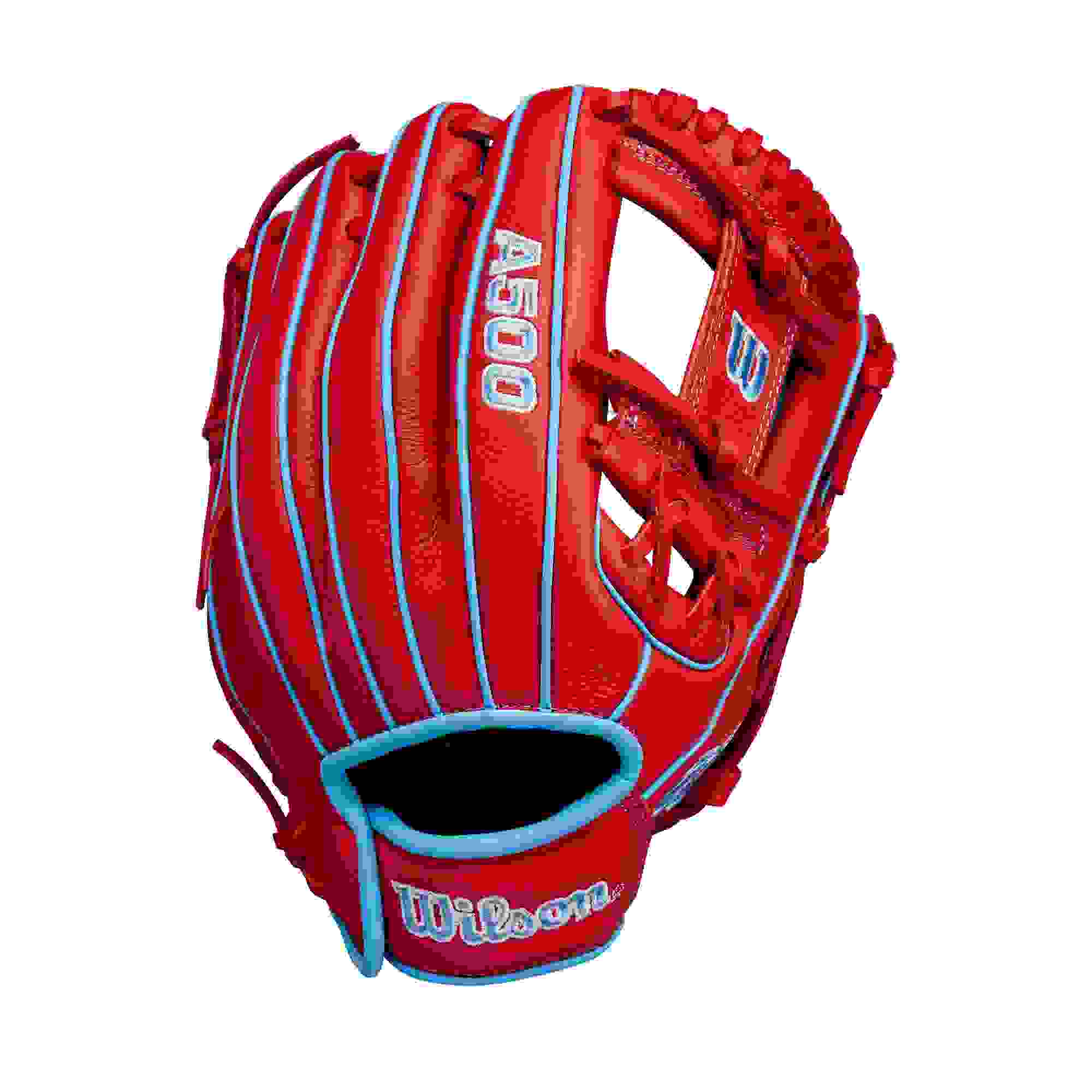 Wilson A500 11.5” Youth Red/Cool Blue/White Utility Baseball Glove